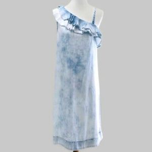 Anthropologie Holding Horses chambray ruffle dress